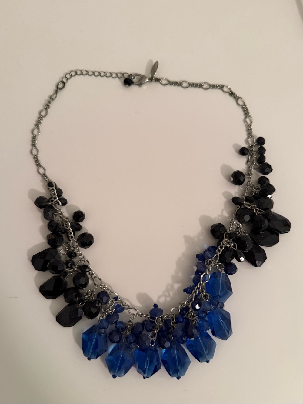 WHBM Blue and Black Statement Necklace